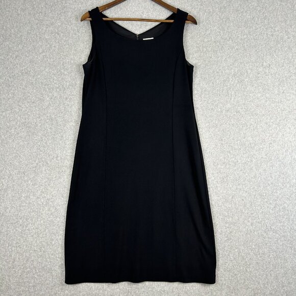 Chico's Sheath Dress Women's 1 Black Sleeveless Lined Minimalist Stretch Career - Picture 1 of 9